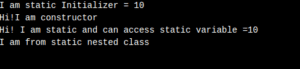 Working of static keyword in Java with example output
