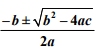 quadratic formula 1